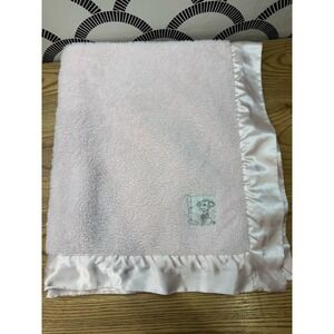 Little Giraffe Pink Baby Blanket Satin Edge 34"x 30" Soft lovey Security Lovey